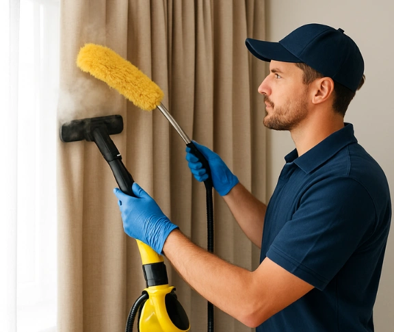 Trusted curtain steam cleaning technician Matty Curtain Cleaning manahan-nsw QLD